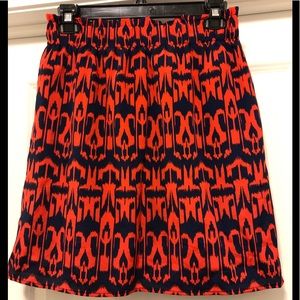 Francesca’s Alya Orange & Navy Skirt